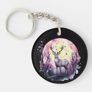 Cerf floral oeuvre d'art faune nature impression d
