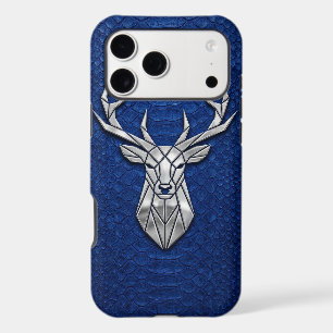 Cerf géométrique Chrome Argent iPhone Python Bleu