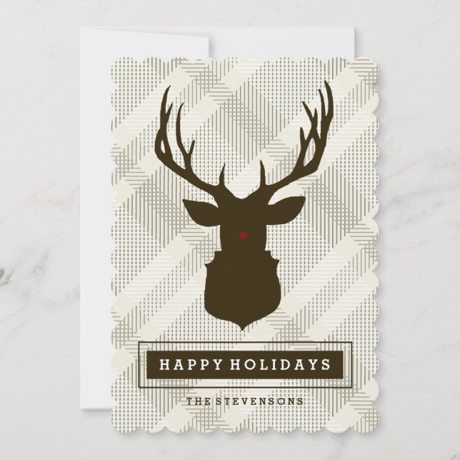 Cerf RUSTIQUE | CARTE DE VACANCES PAYÉE (Devant)