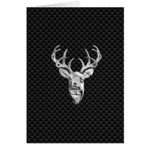 Cerf Symbolique en argent sur impression en fibre