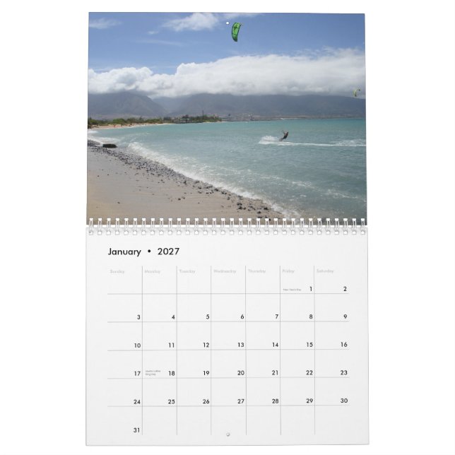 Cerf-volant surfant le calendrier 2009 (Jan 2027)