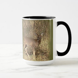 CERFS COMMUNS dans la TASSE de CAFÉ EN BOIS