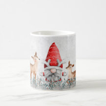 Cerfs Et Gnome Café De Noël Mug
