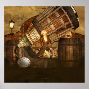 Ceris Tortuga Steampunk Art Poster