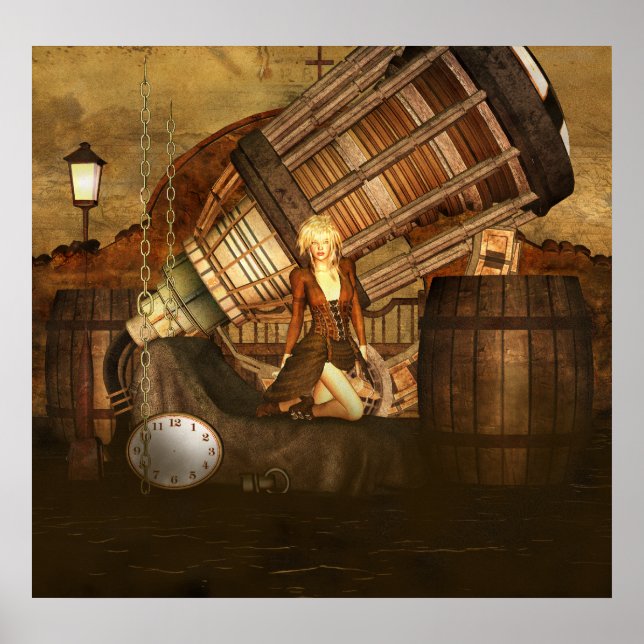 Ceris Tortuga Steampunk Art Poster (Front)