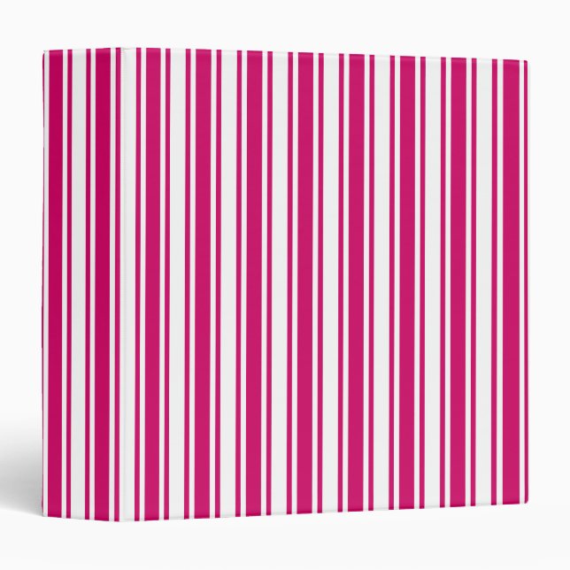 Cerise and white candy stripes binder (Front/Spine)