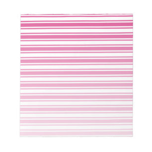 Cerise and white candy stripes notepad