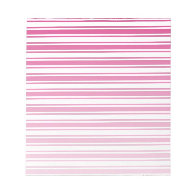 Cerise and white candy stripes notepad (Front)