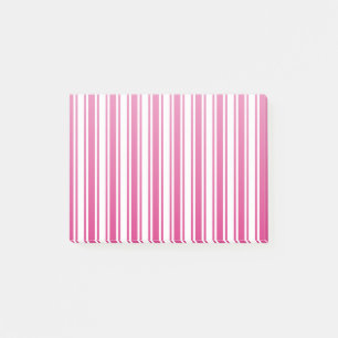 Cerise and white candy stripes post-it notes