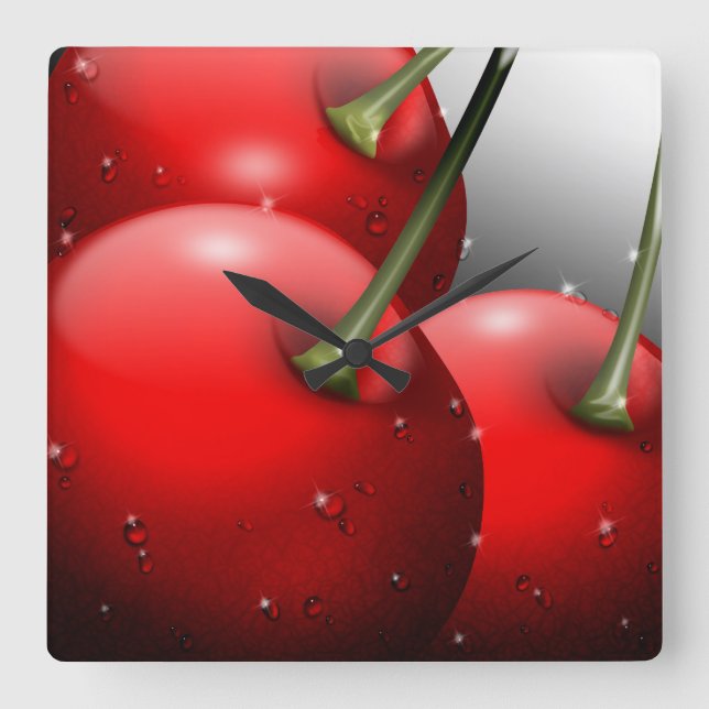 Cerise avec horloge murale à mâcher (Recto)