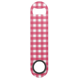 Cerise gingham bar key