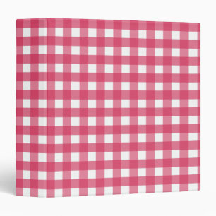 Cerise gingham binder