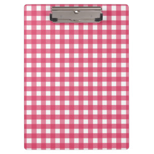 Cerise gingham clipboard
