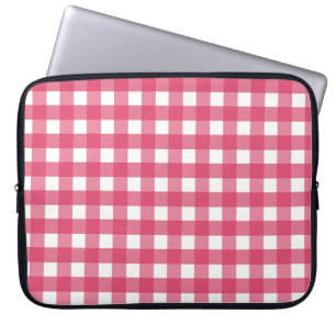 Cerise gingham laptop sleeve