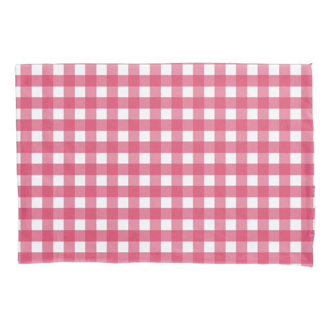 Cerise gingham pillowcase (Front)