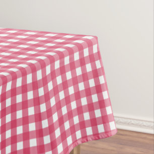 Cerise gingham tablecloth