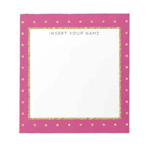 Cerise & Gold Personalized Notepad 5.5" x 6"