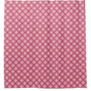 Cerise pink interlocking circles flower pattern