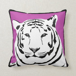 Cerise Pink Tiger Throw Cushion