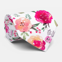 Cerise Pink Watercolor Floral Wedding