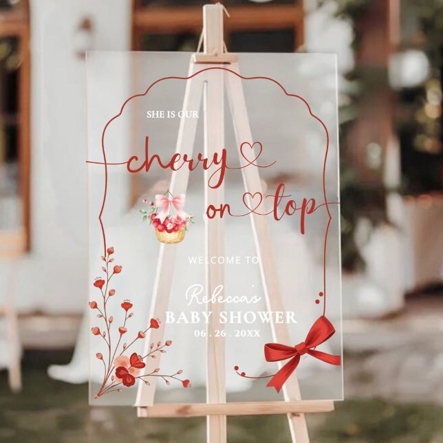 Cerise sur le Baby shower supérieur Affiche de bie (Créateur téléchargé)