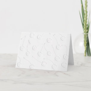 Cerises blanches sur papier blanc - carte simple
