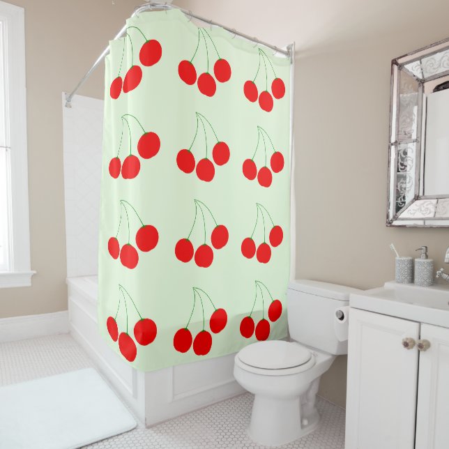Cerises Douche rideau (En situation)