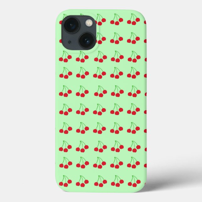 Cerises et iPhone vert 13 Coque (Verso)