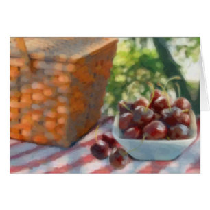 Cerises et panier de pique-nique