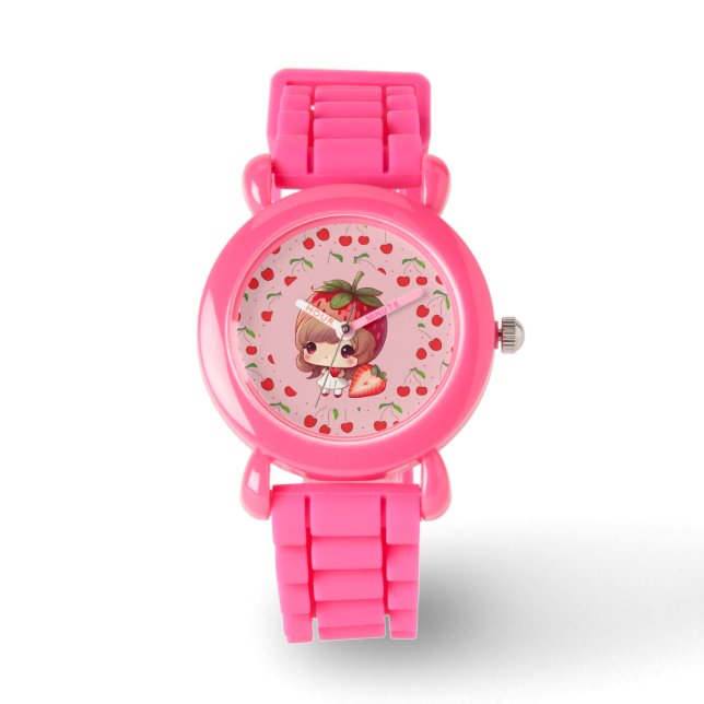 cerises fairy rose et rouge Montre (Recto)