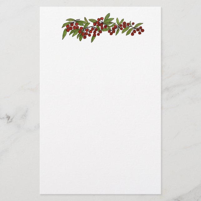 Cerises sur une papeterie vigne (Devant)