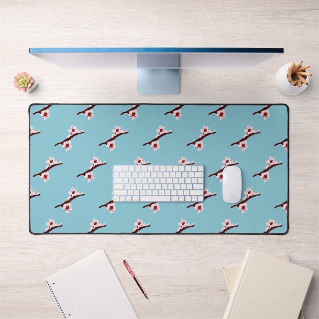 Cerisier en Fleur, Sakura, Motif Floral Rose (Bureau 1)