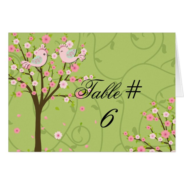 Cerisier Fleur Oiseaux Customisés Numéro de tablea (Devant Horizontal)