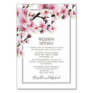 Cerisier Fleur rose Mariage blanc Insérer Cartes