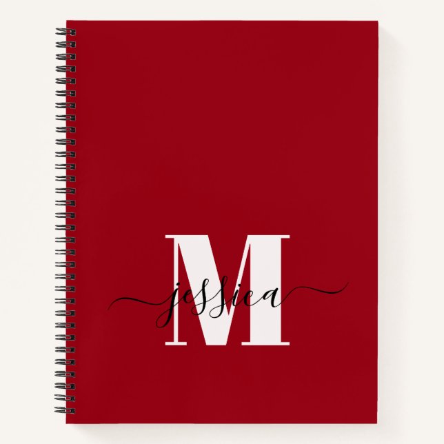 Cerisier rouge + blanc Carnet Monogramme personnal (Devant)