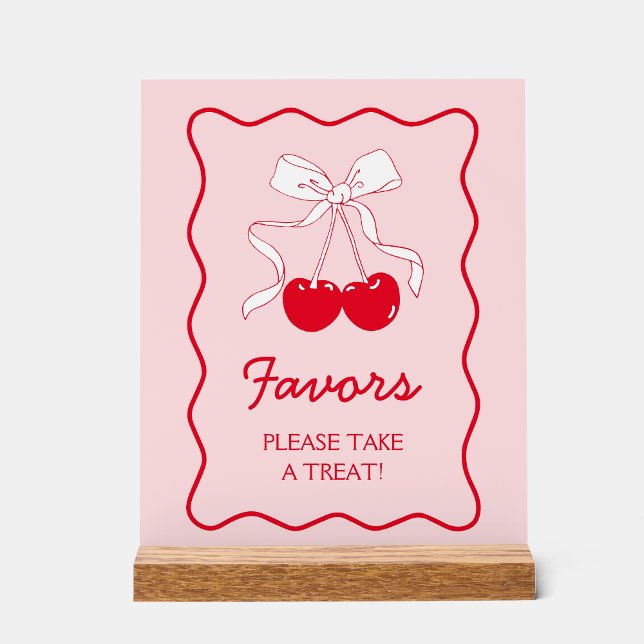 Cerisier rouge Bow Baby shower Favoriser (Créateur téléchargé)