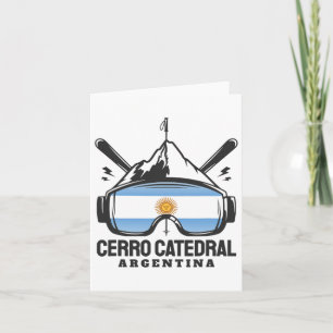 Cerro Catedral Argentina Ski Resort Retro Skiing  Card