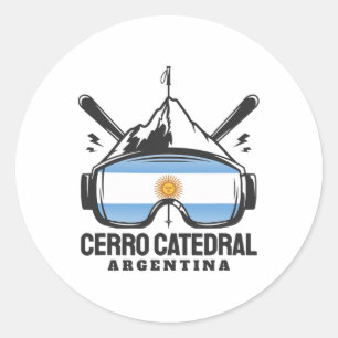 Cerro Catedral Argentina Ski Resort Retro Skiing  Classic Round Sticker