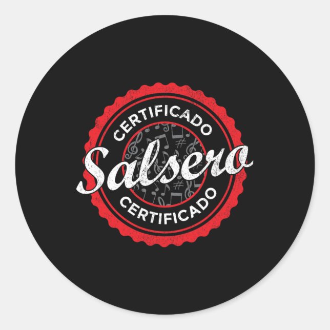 Certificado Salsero Funny Salsa Dancing  Classic Round Sticker (Front)