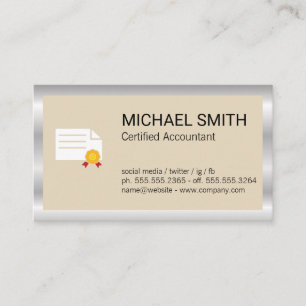 Certificat   Bordure métallique