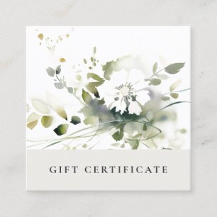 Certificat cadeau Abstrait Boho vert Floral