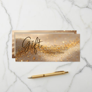 Certificat Cadeau Abstrait Doré Pailleté de Luxe
