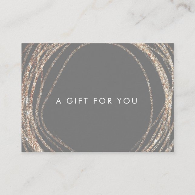 certificat cadeau abstrait en faux or (Devant)