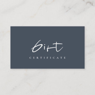 Certificat cadeau bleu bleu marine