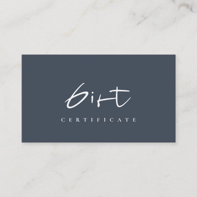 Certificat cadeau bleu bleu marine (Devant)