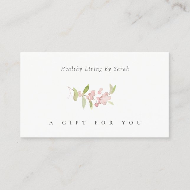 Certificat cadeau Blush Pink Berry Branch Folift (Devant)
