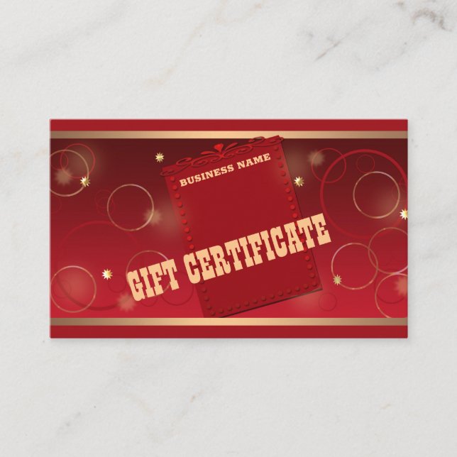 Certificat cadeau, cadeau (Devant)