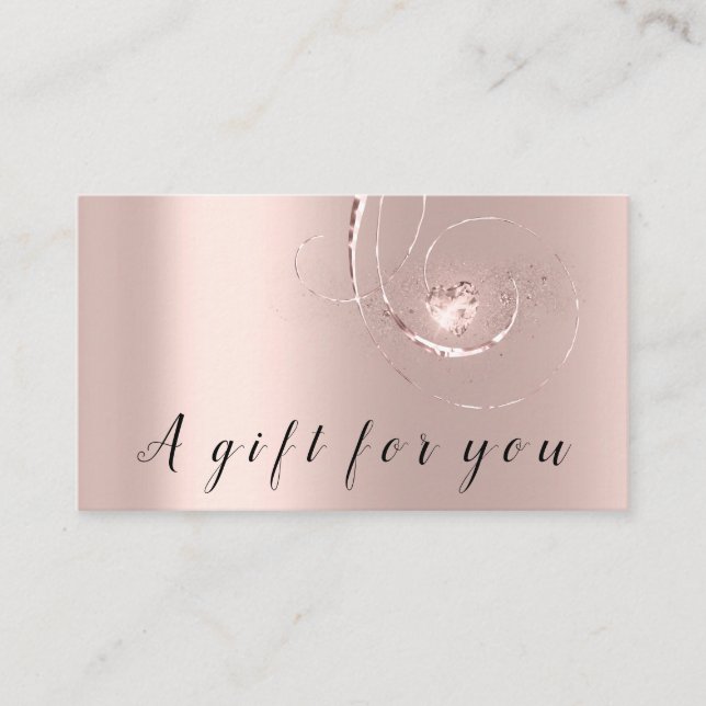 Certificat cadeau cardiaque simple Rose Delicate (Devant)