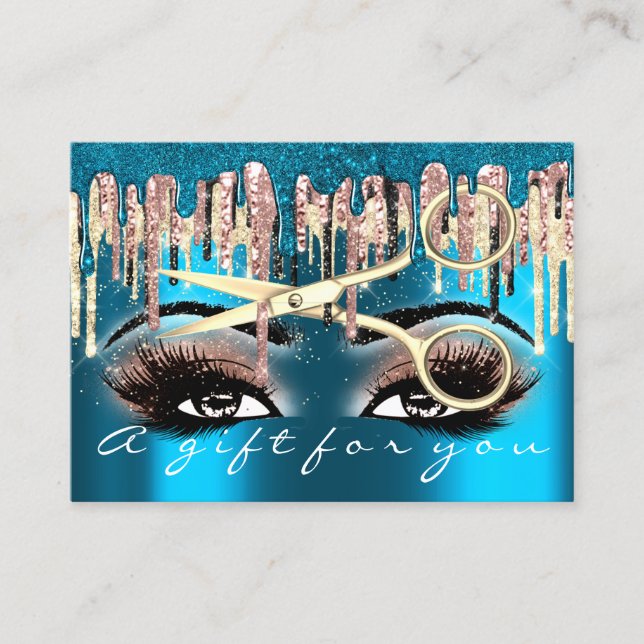 Certificat Cadeau Coiffeur Lashes Turquoise (Devant)