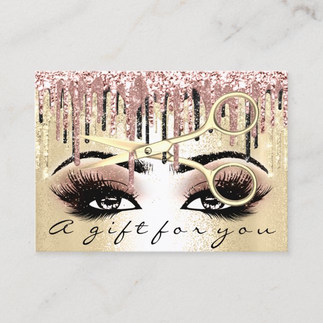Certificat cadeau Coiffeur Rose Gold Drip Maquilla (Devant)